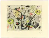 Joan Miró, La main, 1953, Vernis mou und Farbaquatinta auf Velin