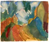 Max Kaus, Feldweg bei Lauterbach auf Rügen, 1921, Aquarell über Bleistift auf Zanders-Bütten