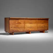 George Nakashima, Triple Chest of Drawers, 1969, American black walnut