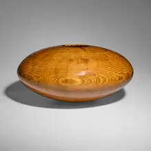 Philip Moulthrop, Large Georgia Pine Globe, 1993, turned and varnished Georgia pine