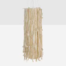 Gere Kavanaugh, Hanging light, textiles, buttons, sewing pins, enameled steel