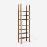 Gere Kavanaugh, Custom bookcase, wood, lacquered wood, glazed ceramic