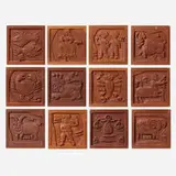 Evelyn Ackerman, Signs of the Zodiac panels, complete set of twelve, 1964, redwood