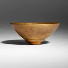 Glen Lukens, Bowl, c. 1940, Gold luster crackle-glazed earthenware