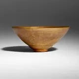 Glen Lukens, Bowl, c. 1940, Gold luster crackle-glazed earthenware