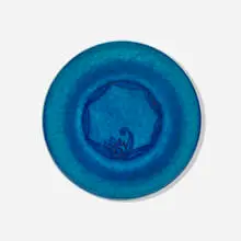 Glen Lukens, Plate, c. 1940, Egyptian blue crackle-glazed earthenware