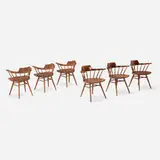 Armchairs, set of six by George Nakashima, 1959, American black walnut, sold Nov 2024