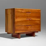 Chest of drawers by George Nakashima, 1963, American black cherry, American black walnut, sold Nov 2024