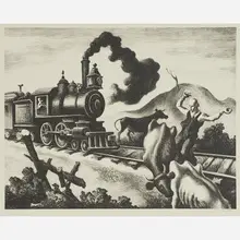 Slow Train Through Arkansas by Thomas Hart Benton, sold Nov 2018