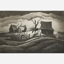 Rainy Day by Thomas Hart Benton, sold Nov 2018
