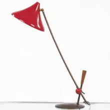 Swiss, lamp, 1950s, brass, enameled metal
