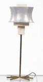 1950s, lamp, brass, enameled metal