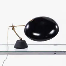 Swiss, lamp, brass, steel, enameled metal