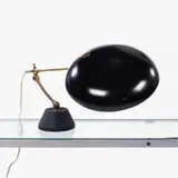 Swiss, lamp, brass, steel, enameled metal