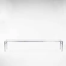 Preben Fabricius, long table, 1965, steel, glass