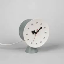 George Nelson, table clock, model 4762, 1951, wood, metal