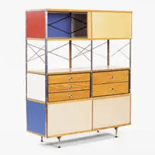 Charles and Ray Eames, ESU 421-C, 1952, birch, laminated plywood, zinc, aluminum