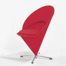 Cone chair by Verner Panton, 1958, steel, wool, aluminum, sold Jun 2001