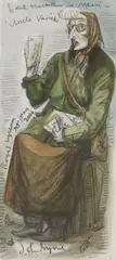 John Byrne Rsa, Edith MacArthur as Mhari in  Uncle Varick, watercolour and conte