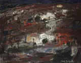 Anne Redpath Obe Rsa Ara Lld Arws Roi Rba, Cave Dwellings, Canary Islands, oil on board