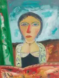 Fisherwoman by John Bellany C.B.E., R.A., H.R.S.A., L.L.D., oil on canvas, sold May 2019