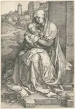 Albrecht Dürer, Maria mit dem Kind an der Mauer, 1514, Kupferstich auf Bütten