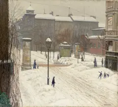 Alfred Pfitzner, Am Magdeburger Platz“ (Berlin), Öl auf Leinwand