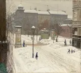 Alfred Pfitzner, Am Magdeburger Platz“ (Berlin), Öl auf Leinwand