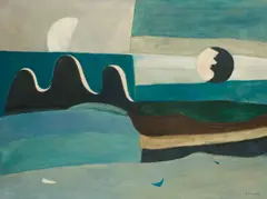 Alexander Camaro, Ebbe und Flut, 1954, Öl auf Leinwand