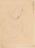 Gustav Klimt, Zwei Studien eines mit hochgezogenem rechten Knie sitzenden Aktes“ (Fakultätsbild Medizin)