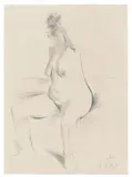 Otto Dix, Akt mit erhobenem Arm, 1928, Bleistift auf Papier