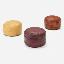 De Sede, DS 80 ottomans, set of three, c. 1965, leather