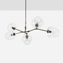 Lindsey Adelman, Branching Bubble chandelier, model BB.05.28, 2017, oil-rubbed bronze, glass