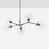 Lindsey Adelman, Branching Bubble chandelier, model BB.05.28, 2017, oil-rubbed bronze, glass