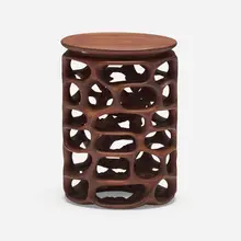 Mario Dal Fabbro, Occasional table, 1979, carved wenge, mahogany