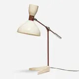 Olga Lee, Table lamp, c. 1949, enameled aluminum, enameled steel, aluminum