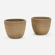 Thumb pots, pair by Stan Bitters, 1995-96, stoneware, sold Nov 2024