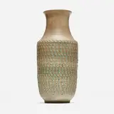 F. Carlton Ball, Vase, c. 1960, glazed stoneware with carved decoration