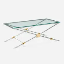 John Vesey, Coffee table, c. 1958, aluminum, brass