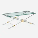 John Vesey, Coffee table, c. 1958, aluminum, brass