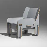 Punch-Out lounge chair by Craig Hodgetts, Robert Mangurian, and Keith Godard, 1972, painted cardboard, plastic, sold Nov 2024