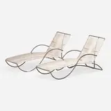 Walter Lamb, Chaise lounges model C-4700, pair, c. 1952, bronze, cotton cord