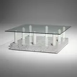Central Park coffee table by Ettore Sottsass, 1983, glass, marble, sold Nov 2024