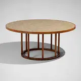 Gordon and Jane Martz, Monumental tile-top dining table, c. 1970, walnut, glazed ceramic tiles