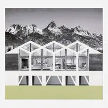 Johnston Marklee, Mountain House, 2024, digital print and paper collage on paper