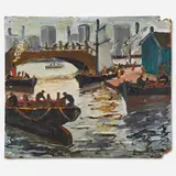 Puente de la Isla Maciel by Benito Quinquela Martín, Argentina, sold Nov 2018