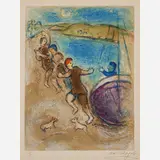 Les Jeunes Gens de Méthymne, from Daphnis and Chloé by Marc Chagall, Russia/France, sold Nov 2018