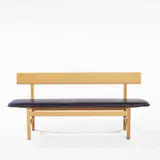 bench by Børge Mogensen, c. 1959, oak, leather, sold Jun 2001