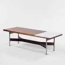 1960s, coffee table, rosewood, marble, steel