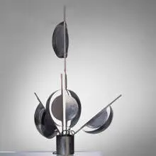 Jean-Pierre Vitrac, lamp, 1970, chrome-plated metal